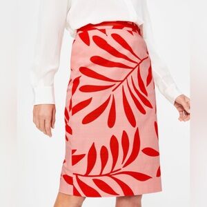 Boden Pink and Red Patterned Skirt 12L